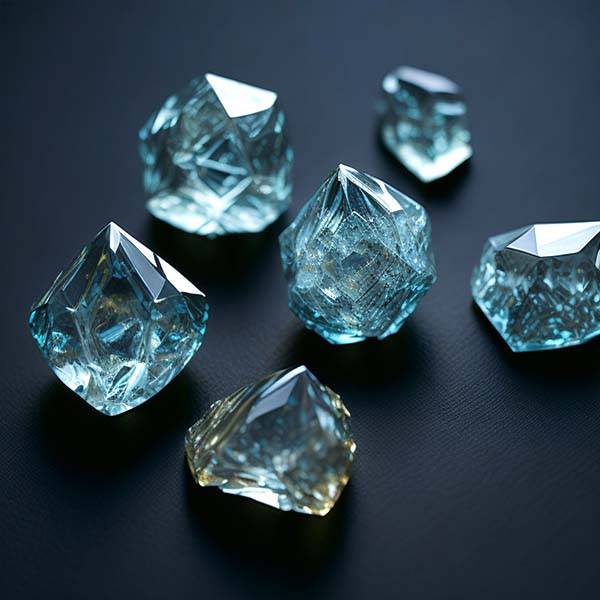Blaue Rohdiamanten